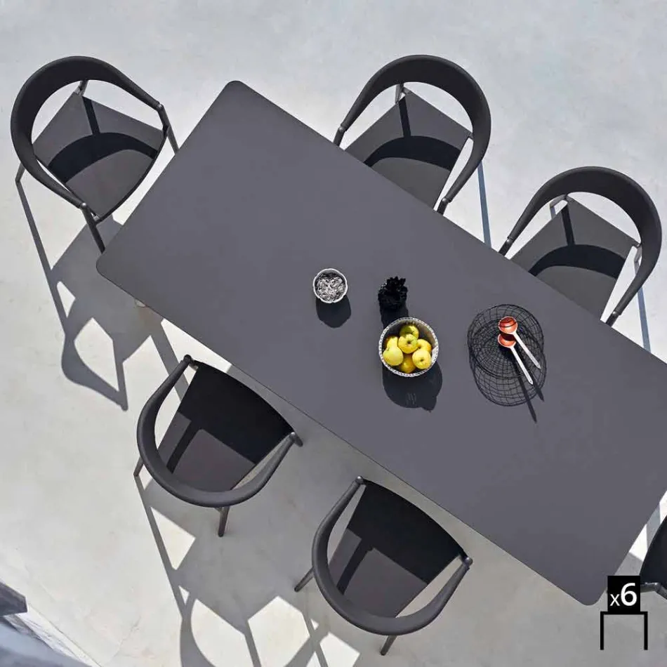 Varaschin Clever krzesło nowoczesnych projektowanie ogrodów, 6 sztuk Viadurini