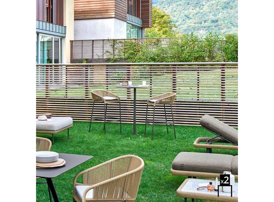 Varaschin Cricket stołek top nowoczesny design ogród, 2 sztuki Viadurini