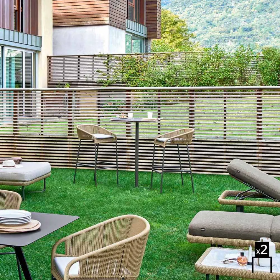 Varaschin Cricket stolec nowoczesny ogród aluminium, 2 szt Viadurini