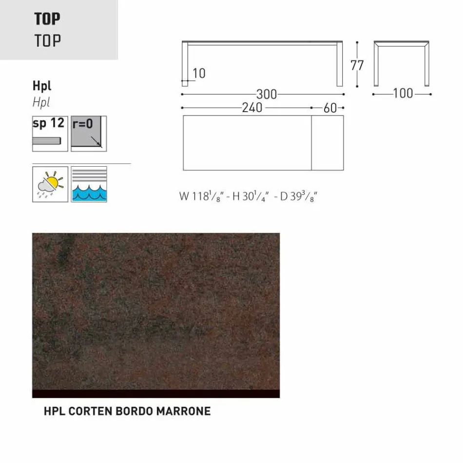 Varaschin Dolmen ogrodowy stół przedłużenia aż do 380 cm Viadurini