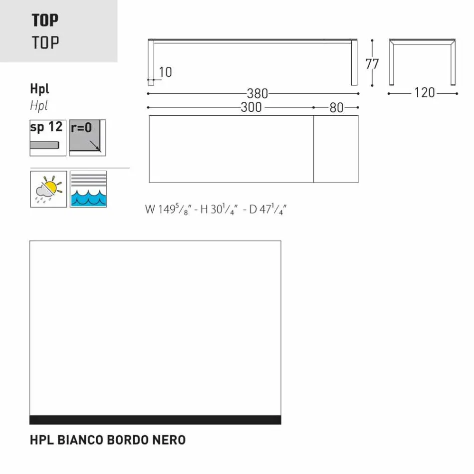 Varaschin Dolmen ogrodowy stół przedłużenia aż do 380 cm Viadurini