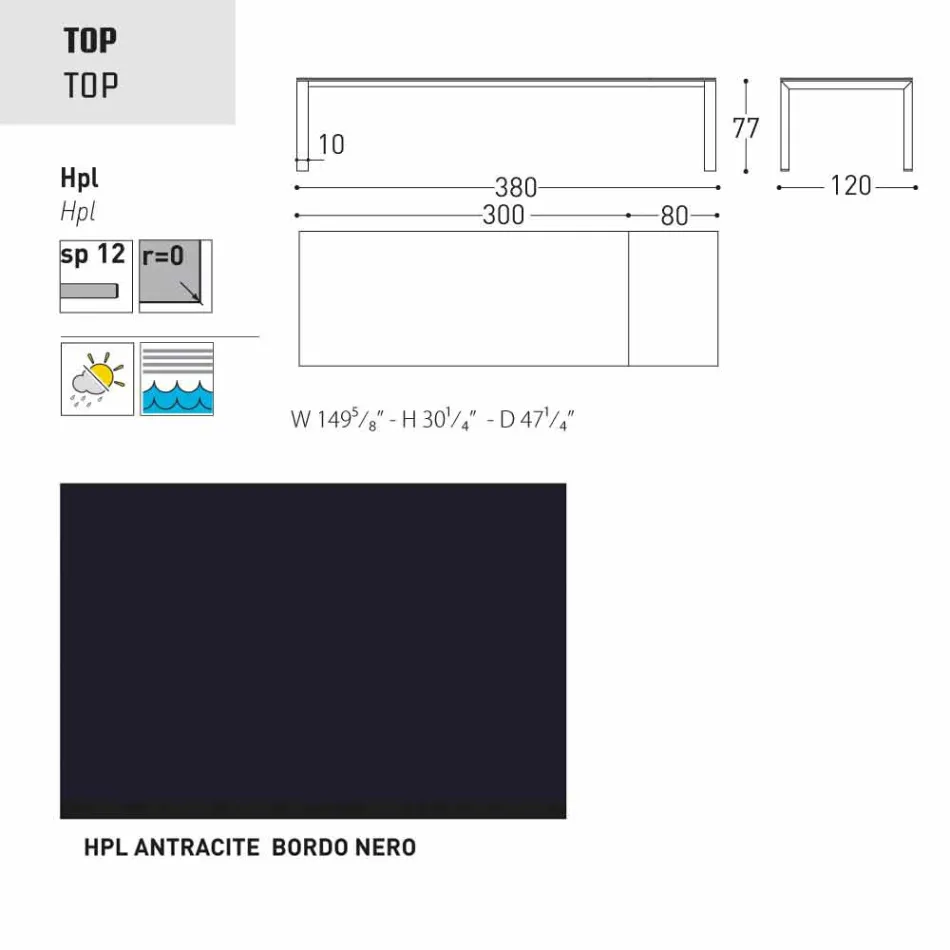 Varaschin Dolmen ogrodowy stół przedłużenia aż do 380 cm Viadurini
