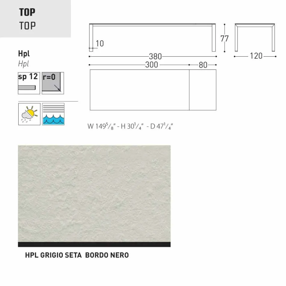 Varaschin Dolmen ogrodowy stół przedłużenia aż do 380 cm Viadurini