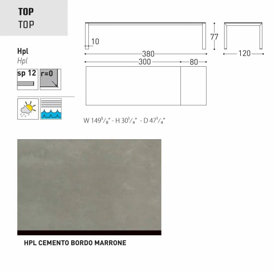 Varaschin Dolmen ogrodowy stół przedłużenia aż do 380 cm Viadurini
