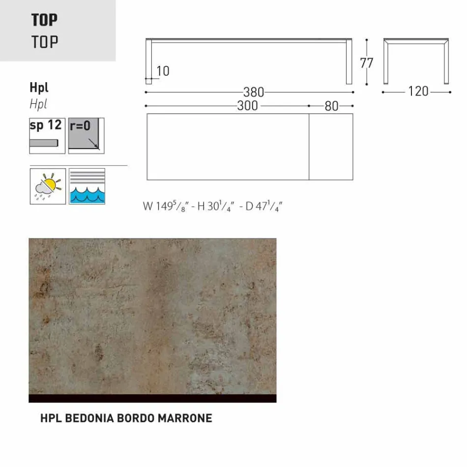Varaschin Dolmen ogrodowy stół przedłużenia aż do 380 cm Viadurini