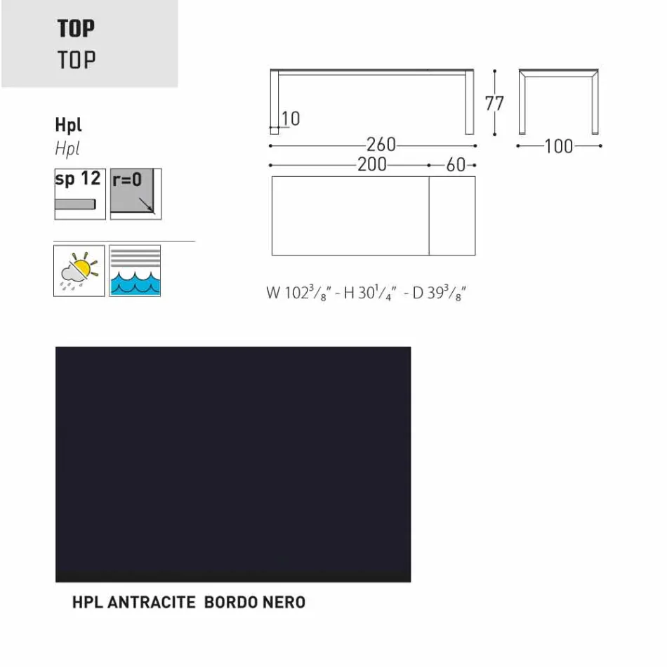 Varaschin Dolmen ogrodowy stół przedłużenia aż do 380 cm Viadurini