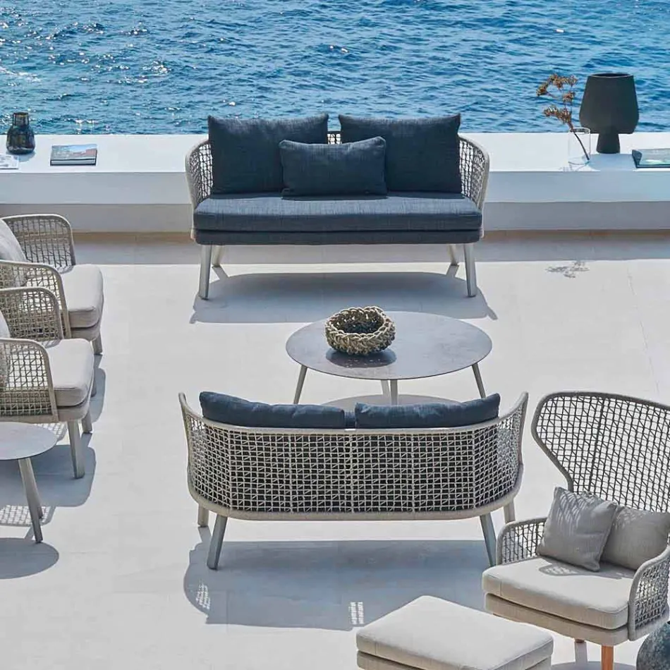 Varaschin Emma nowoczesna dwuosobowa tapicerowana sofa ogrodowa Viadurini