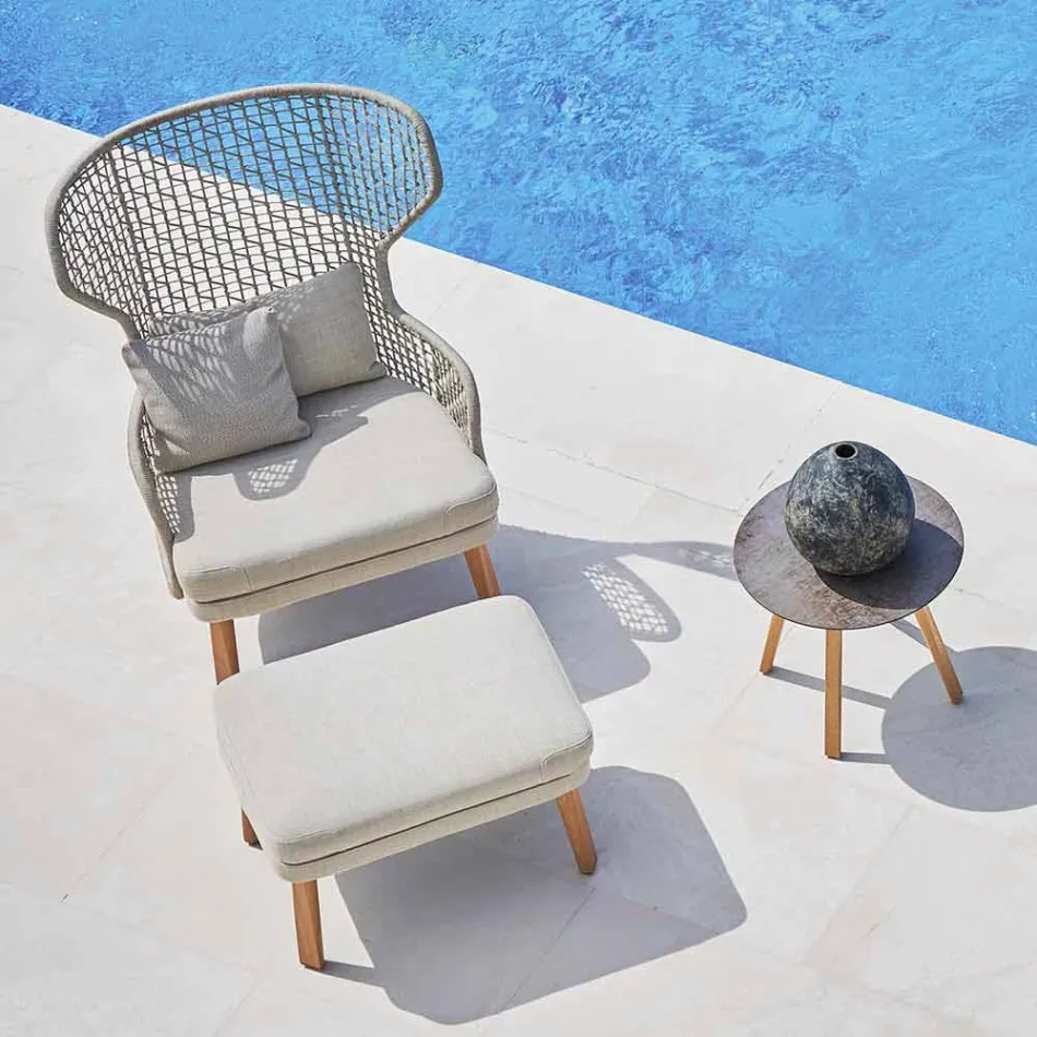 Podnóżek outdoorowy Varaschin Emma w tkaninie tapicerowanej Viadurini