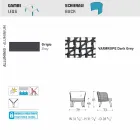 Fotel zewnętrzny Varaschin Emma tapicerowany metalem i tkaniną Viadurini