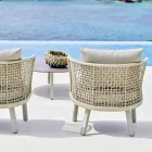 Fotel ogrodowy Varaschin Emma tapicerowany tkaniną i metalem Viadurini