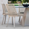 Designowe krzesło ogrodowe z tkaniny i aluminium, Emma od Varaschin