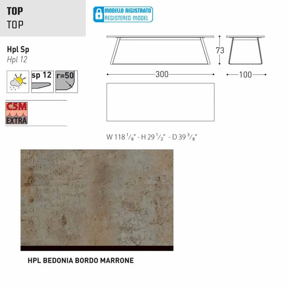 Varaschin Kolonaki Tabela nowoczesny ogród w różnych rozmiarach Viadurini