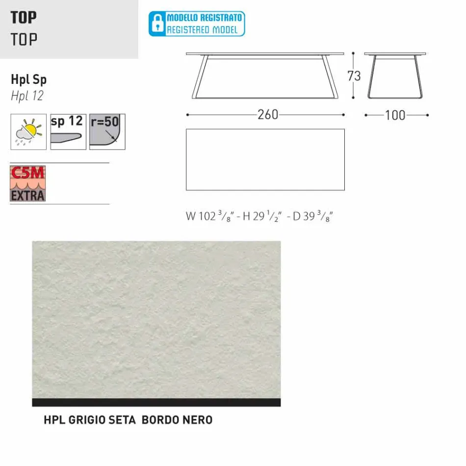 Varaschin Kolonaki Tabela nowoczesny ogród w różnych rozmiarach Viadurini