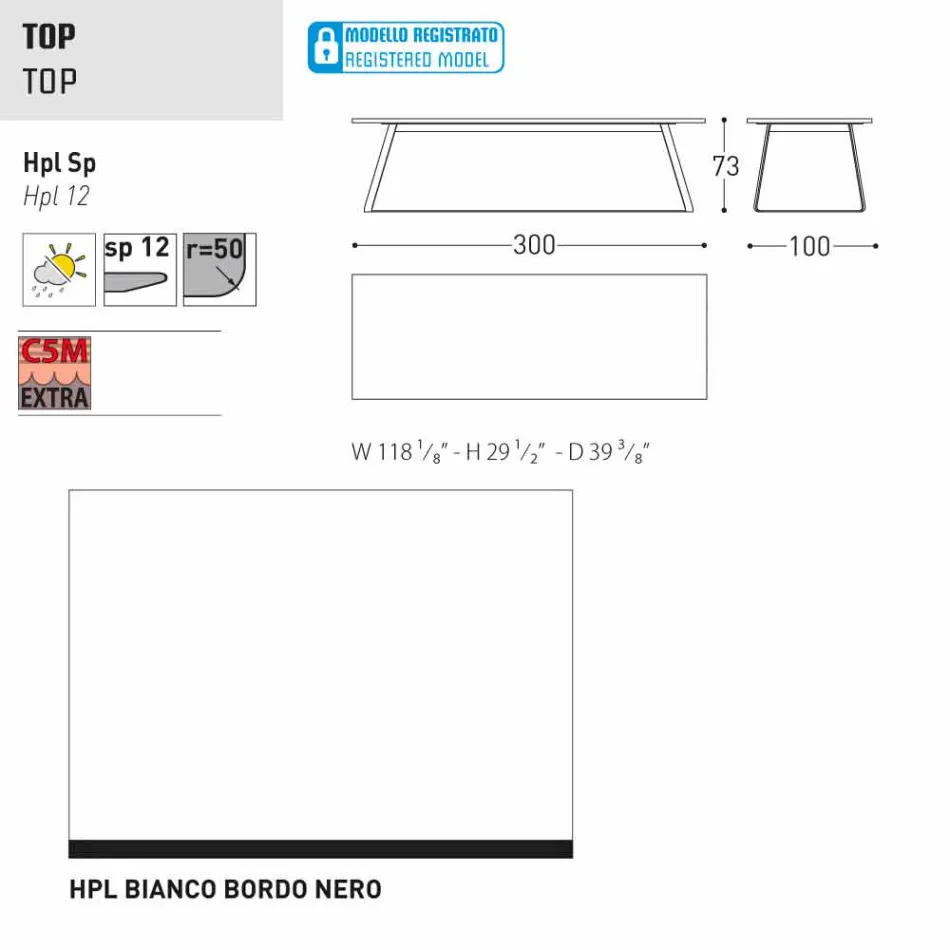 Varaschin Kolonaki Tabela nowoczesny ogród w różnych rozmiarach Viadurini
