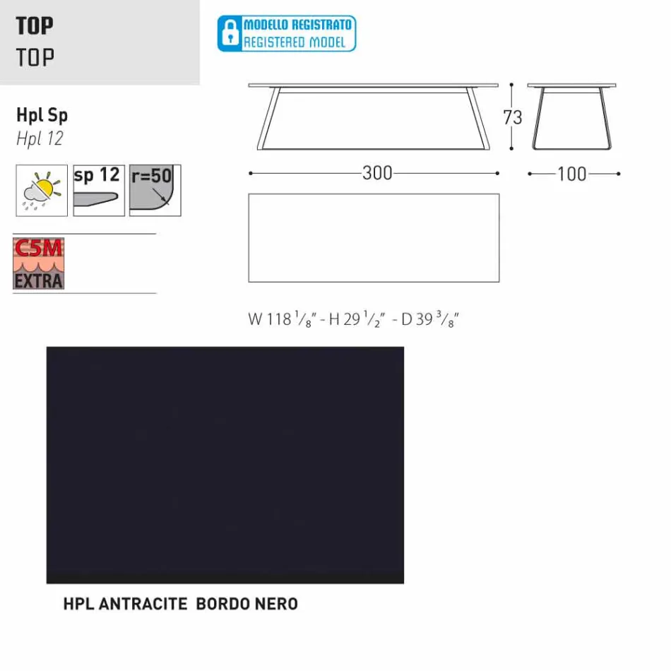 Varaschin Kolonaki Tabela nowoczesny ogród w różnych rozmiarach Viadurini