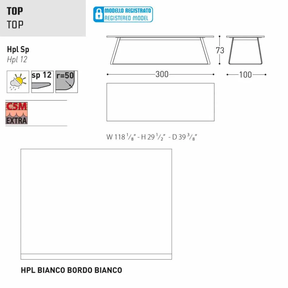 Varaschin Kolonaki Tabela nowoczesny ogród w różnych rozmiarach Viadurini