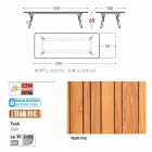 Varaschin link Stół Stół z nogami teak, H65 cm Viadurini