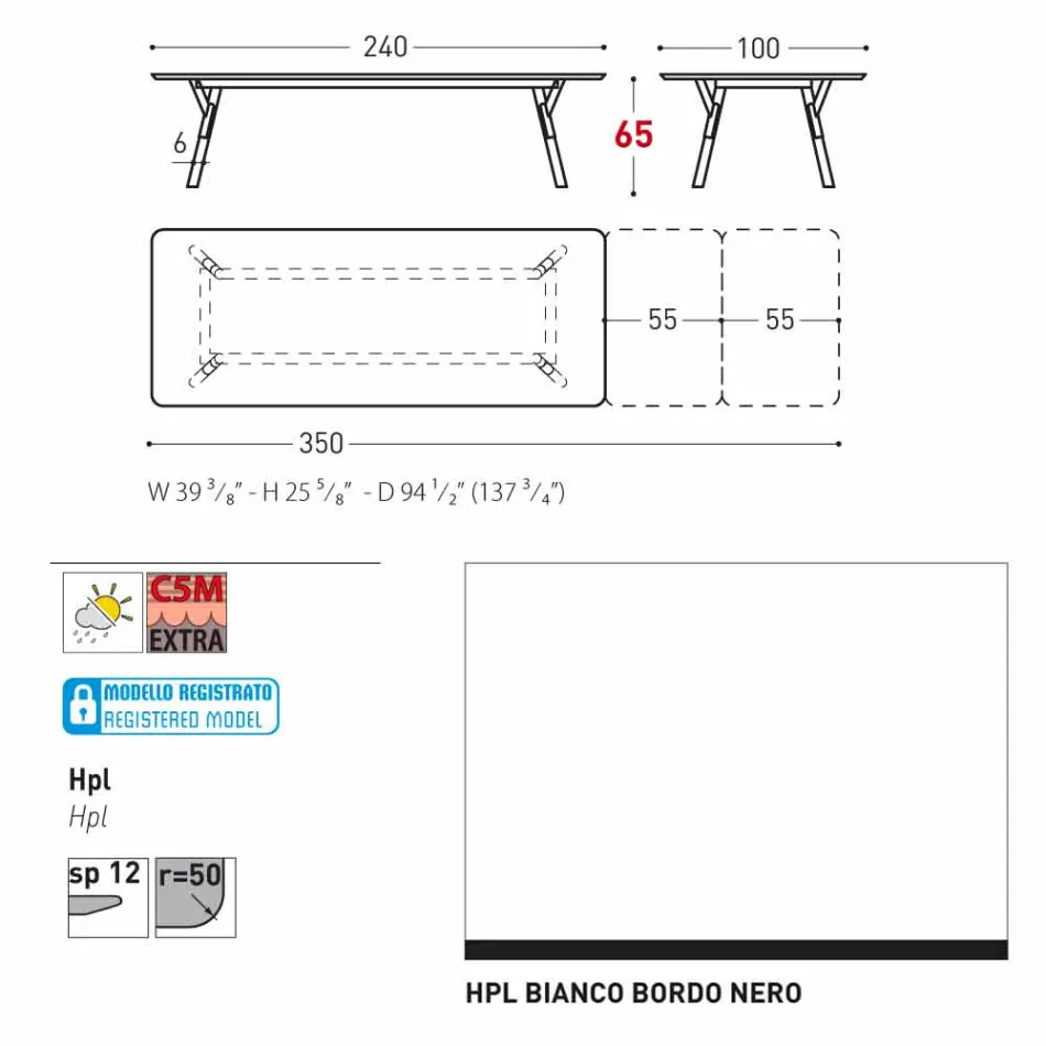 Varaschin link Stół Stół z nogami teak, H65 cm Viadurini
