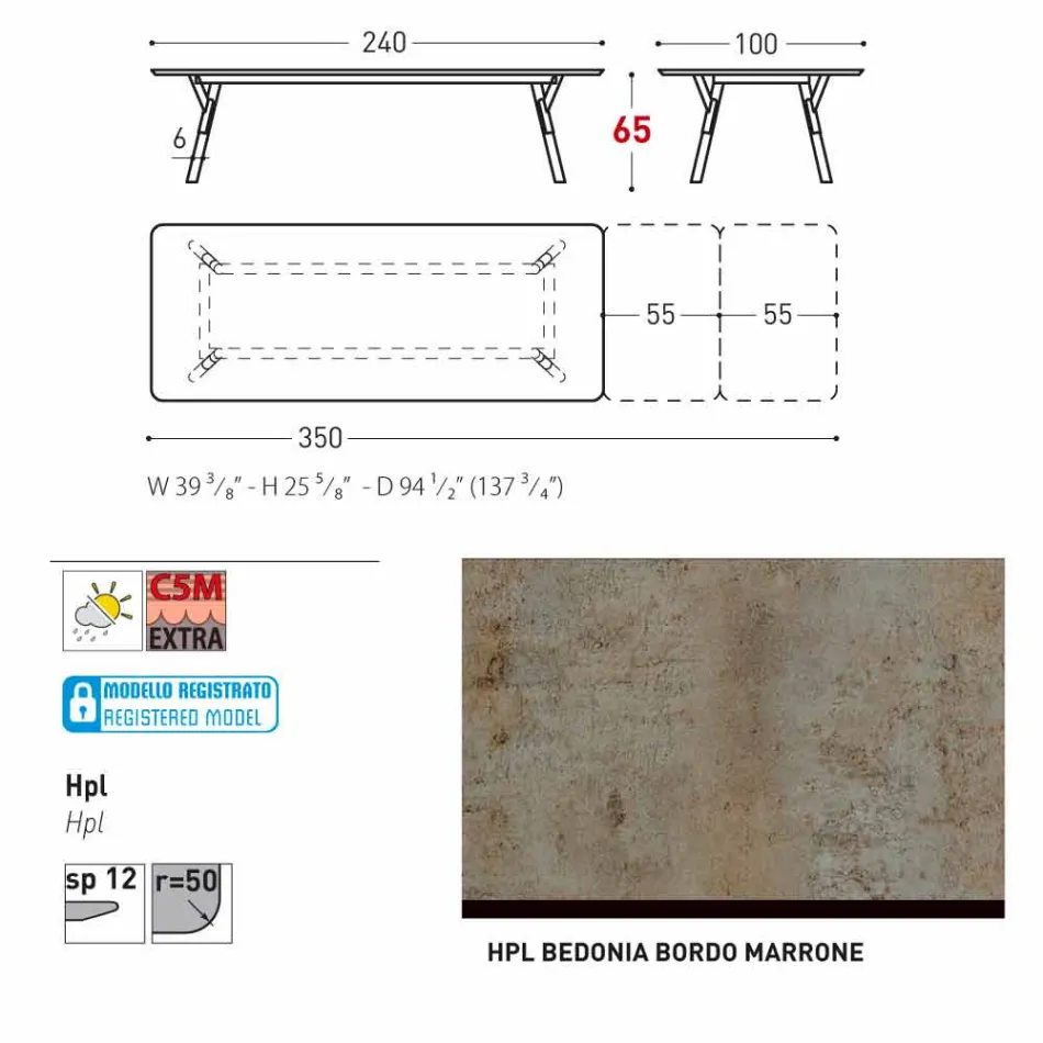 Varaschin link Stół Stół z nogami teak, H65 cm Viadurini