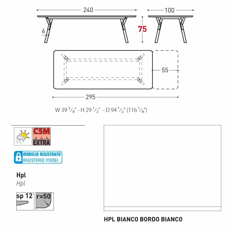 Varaschin link przedłużenie ogrodowy stół z nogami teak, H75 cm Viadurini