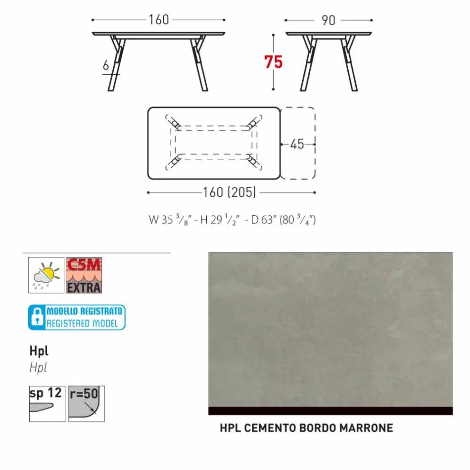 Varaschin link przedłużenie ogrodowy stół z nogami teak, H75 cm Viadurini