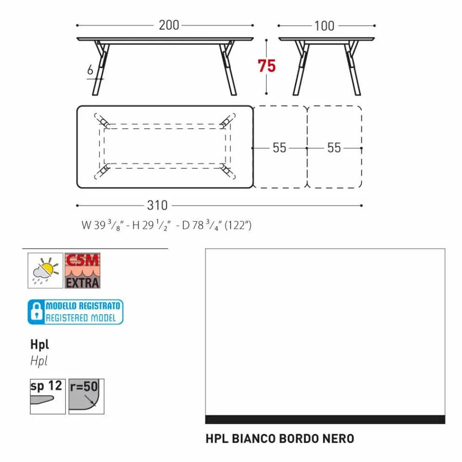 Varaschin link przedłużenie ogrodowy stół z nogami teak, H75 cm Viadurini