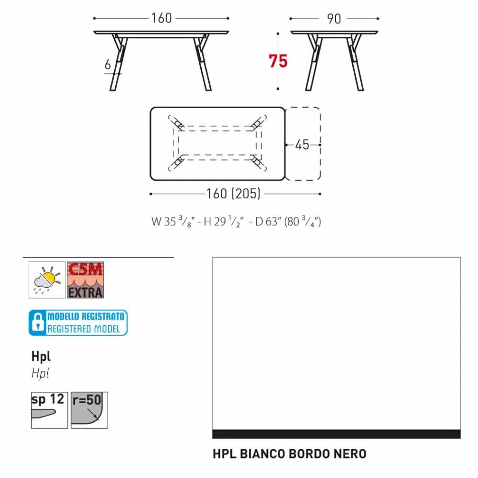 Varaschin link przedłużenie ogrodowy stół z nogami teak, H75 cm Viadurini