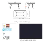 Rozkładany stół ogrodowy Varaschin Link o nowoczesnym designie, wys. 73,2 cm Viadurini