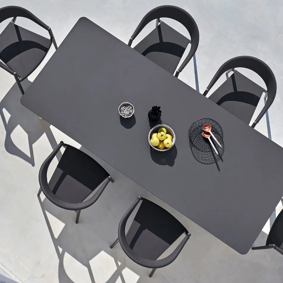 Rozkładany stół ogrodowy Varaschin Link o nowoczesnym designie, wys. 73,2 cm Viadurini