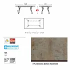 Varaschin link ogrodowy stół z nogami z drewna tekowego, H 65 cm Viadurini