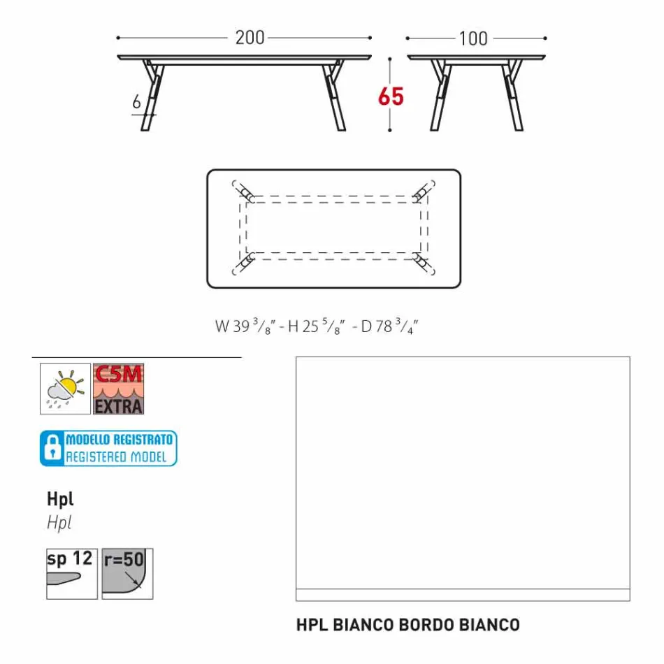 Varaschin link ogrodowy stół z nogami z drewna tekowego, H 65 cm Viadurini