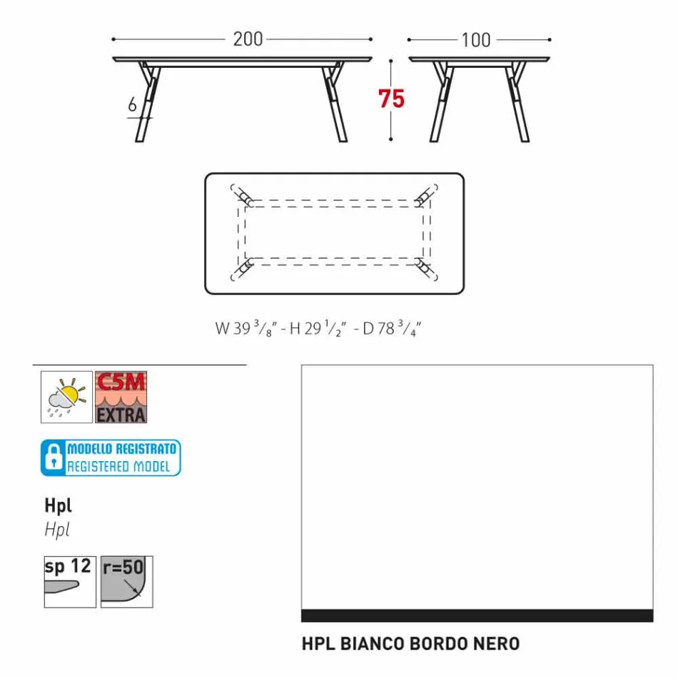 Varaschin link ogrodowy tabeli nogi drewno tekowe, H 75 cm Viadurini