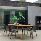 Varaschin link drewno tekowe ogrodowy stół H 75 cm Viadurini