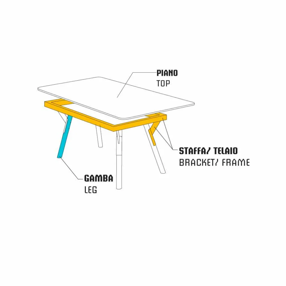 Varaschin link drewno tekowe ogrodowy stół H 75 cm Viadurini