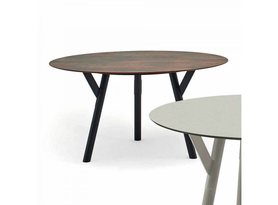 Varaschin Linki Okrągły stół do wewnątrz / na zewnątrz nowoczesny design, H 65 cm Viadurini