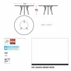 Varaschin linki okrągły stół ogrodowy z nogami teak, H 75cm Viadurini