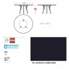 Varaschin linki okrągły stół ogrodowy z nogami teak, H 75cm Viadurini