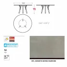 Varaschin linki okrągły stół ogrodowy z nogami teak, H 75cm Viadurini