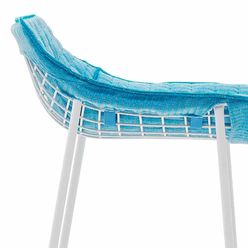 Varaschin Summer Outdoor Zestaw stołków ze stali i tkaniny Viadurini