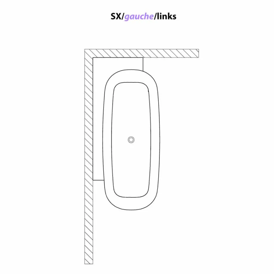 Nowoczesna wolnostojąca wanna w kolorze białym - Lipperiavas1 Viadurini