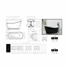 Wanna wolnostojąca konstrukcja malowana Żeliwo Stary Viadurini