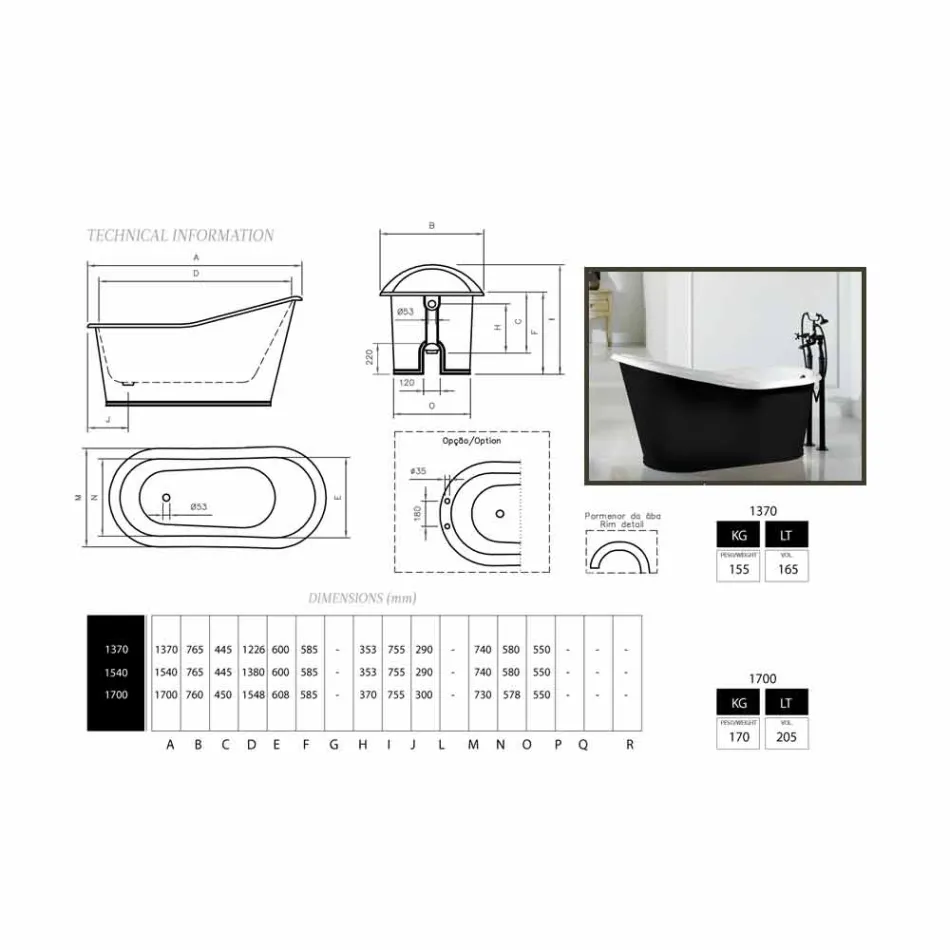 Wanna wolnostojąca konstrukcja malowana Żeliwo Stary Viadurini