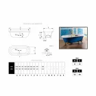 Wanna wolnostojąca odlew żelaza malowane Diane stóp Viadurini