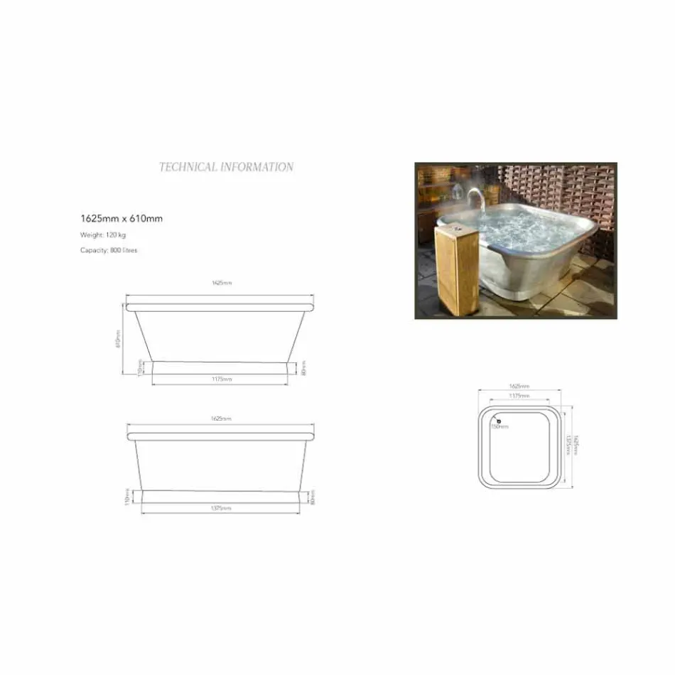 Wanna wolnostojąca miedź pokryta białą żelazo Annie Viadurini