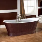 Wanna żeliwo osłona zewnętrzna skórzaną Elsie Viadurini