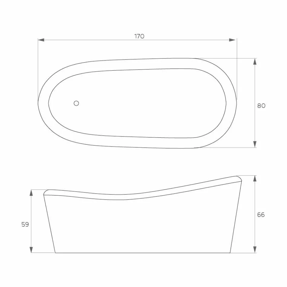 Nowoczesna wanna wolnostojąca w żywicy wykonana we Włoszech, Furtei Viadurini