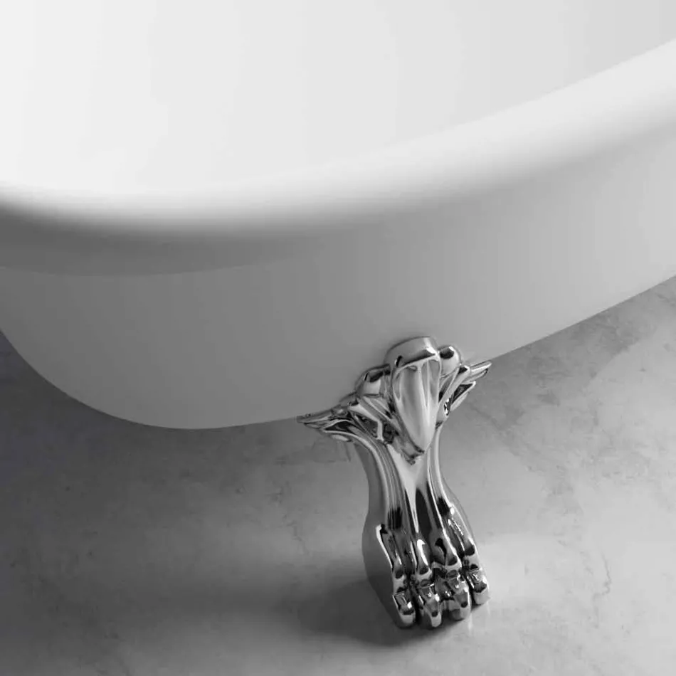 Wolnostojąca wanna, wiktoriański wzór w litej powierzchni - deszcz Viadurini