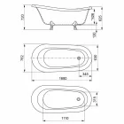 Wolnostojąca wanna, wiktoriański wzór w litej powierzchni - deszcz Viadurini