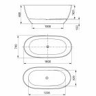 Wolnostojąca wanna, Made in Italy, w Solid Surface - Flow Viadurini