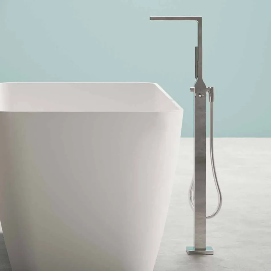 Wolnostojący nowoczesny design Łazienka błyszczący biały lub matowy - twarz Viadurini